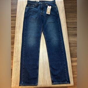 Levi's NWT Classic 505 Regular Straight Jeans Dark Wash Stretch Size 30 X 32